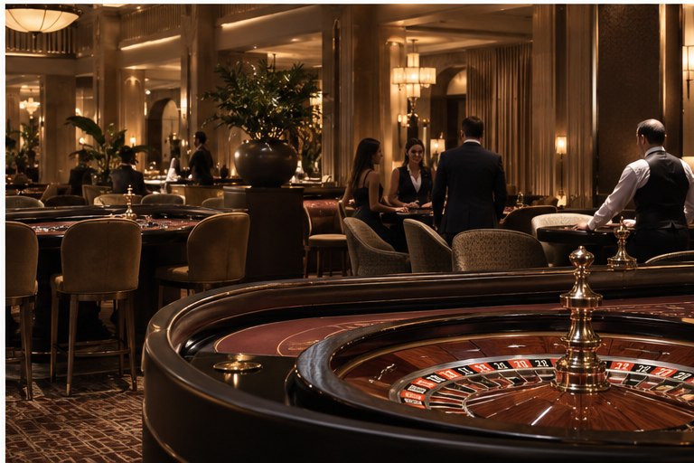 Restrained land-based casino gaming floor at Pevskodryna