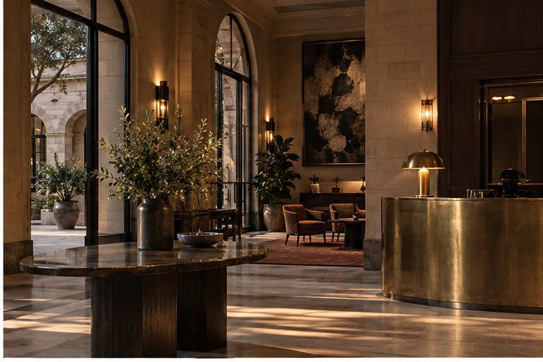 Pevskodryna lobby with courtyard light