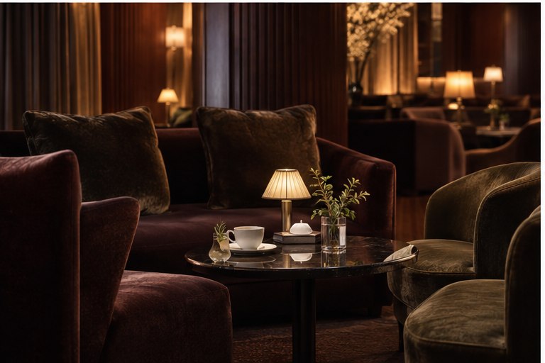 Nightjar Lounge with low lamps and quiet seating